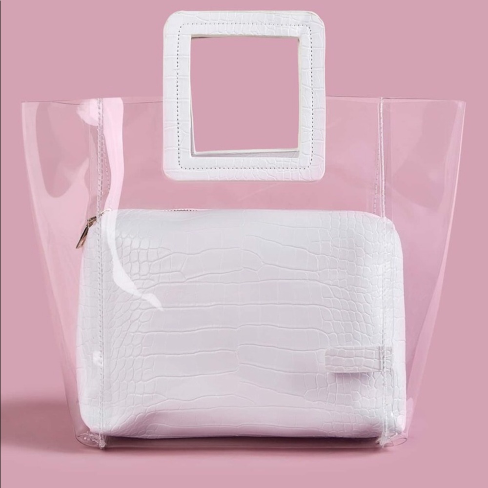 SHEIN Square Handle Transparent Satchel Bag